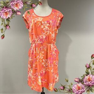 Mossimo Floral‎ Orange short sleeve mini casual Dress size large
